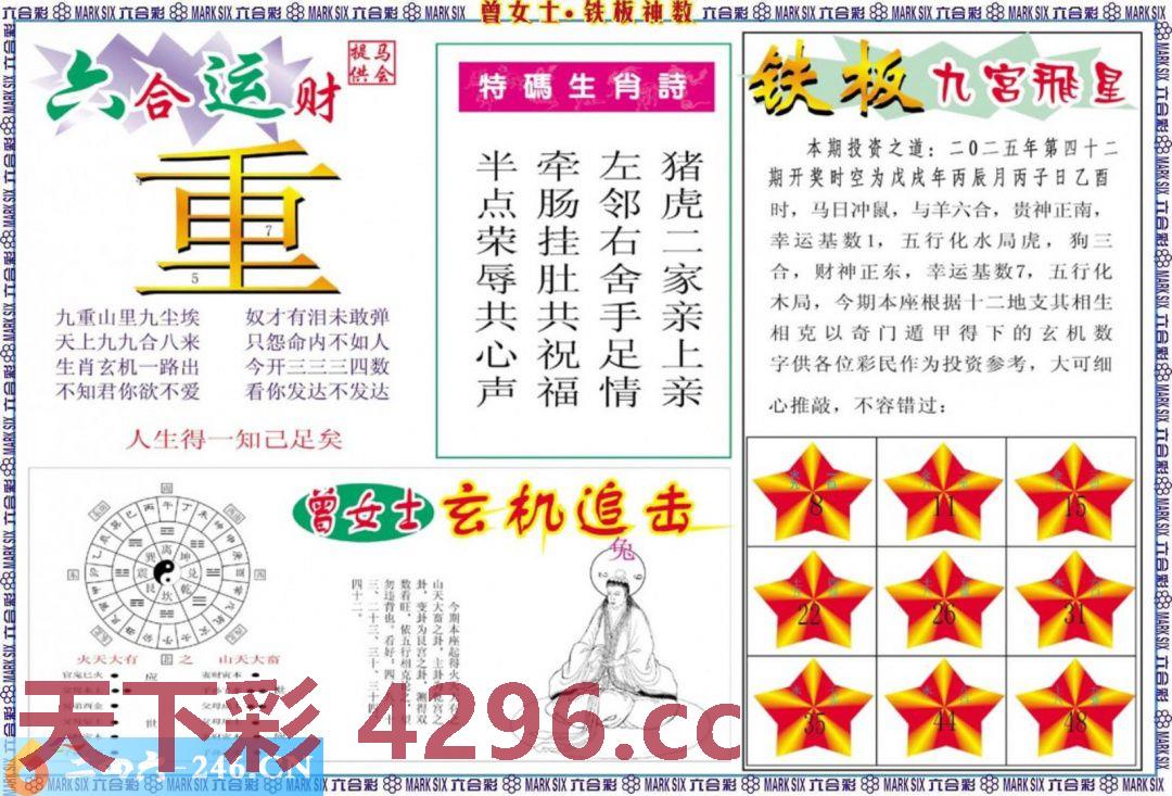 ：曾女士铁板神数